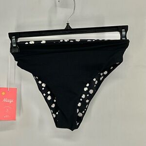NWT Maaji Black Floral Bikini Bottom S